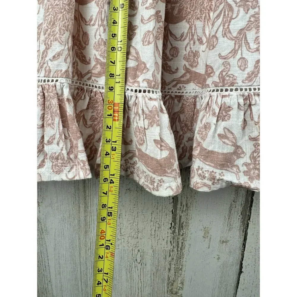 Haute Hippie Girl's 4T Dress Sleeveless Pink Toile Easter Bunny Layered Twirl‎